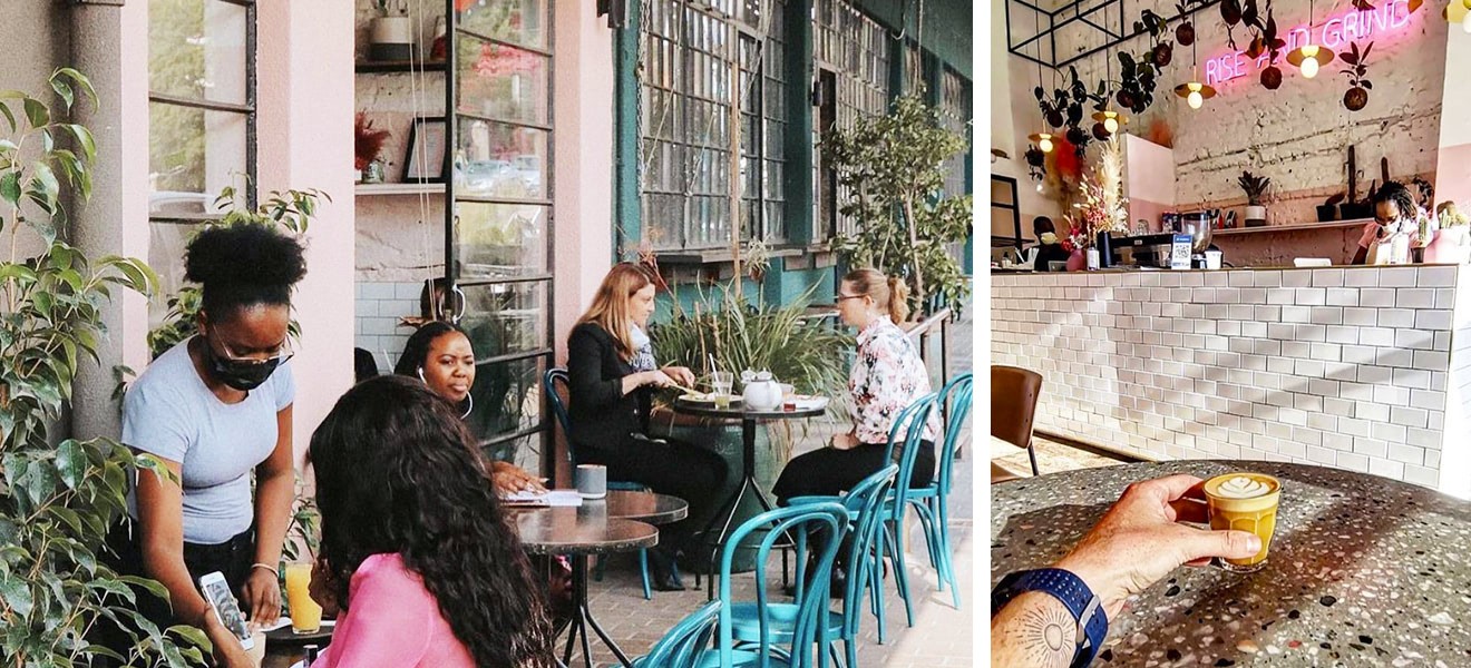 Morning Glory is part of a new generation of cafes and restaurants on the corner of Bolton and Jan Smuts, serving delicious coffee and spilling out onto the sidewalk.